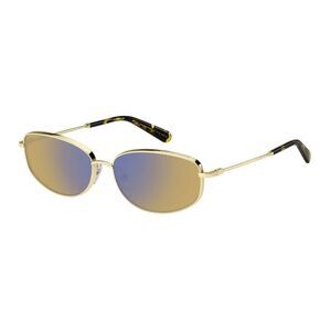 Marc Jacobs Sunglasses Rectangle Full Rim, Gold Yellow Frame and Blue Mirror